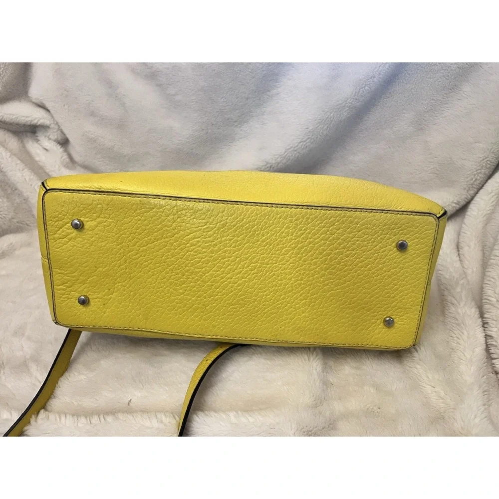 kate spade new york Colorblock Satchel Yellow Beige Striped Interior Large